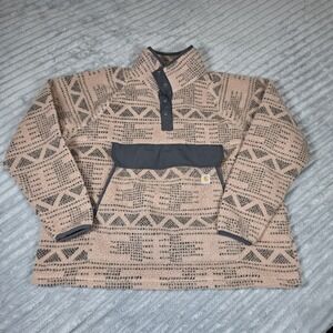 Carhartt‎ Fleece Pullover Relaxed Fit Geo Aztec Warm Taupe, Women's Size 2xL